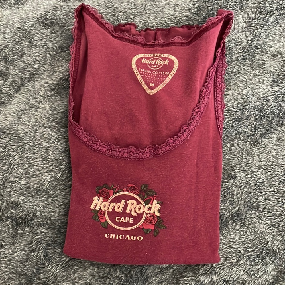 Hard Rock Cafe Chicago Red or Maroon Tshirt Size M